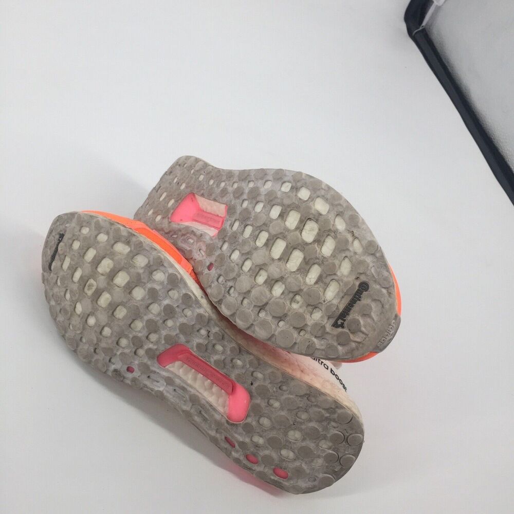 $250 Stella McCartney Ultraboost X Orange Glow Athletic Sneakers 7 Womens Neon - Picture 6 of 7